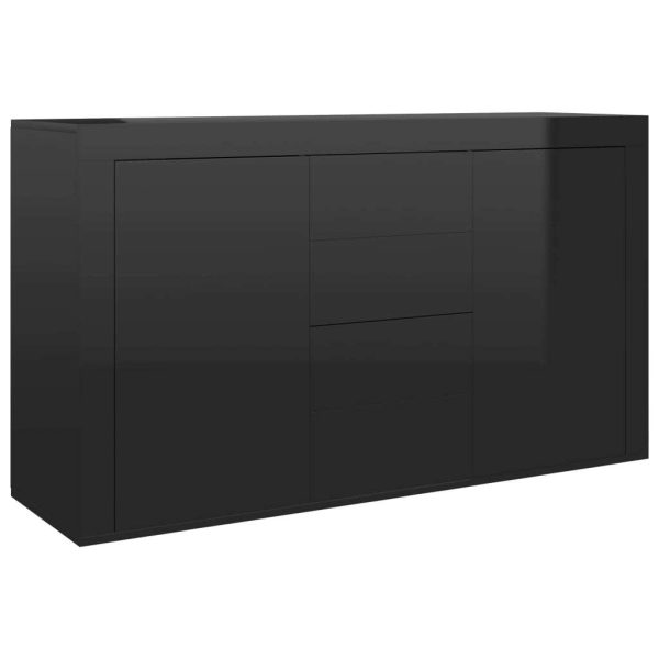 Sideboard 120x36x69 cm Engineered Wood – High Gloss Black