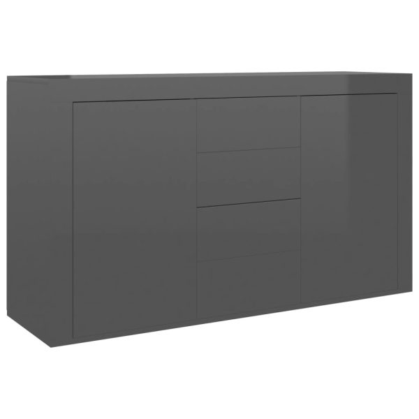 Sideboard 120x36x69 cm Engineered Wood – High Gloss Grey