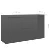 Sideboard 120x36x69 cm Engineered Wood – High Gloss Grey