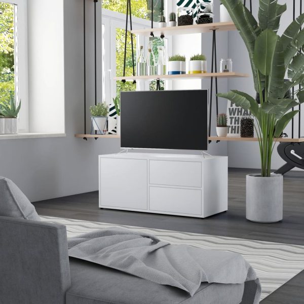 Hopkins TV Cabinet 80x34x36 cm Engineered Wood – White