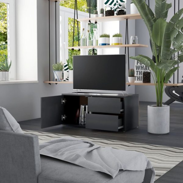 Hopkins TV Cabinet 80x34x36 cm Engineered Wood – Grey