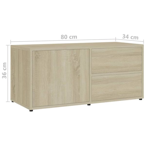 Hopkins TV Cabinet 80x34x36 cm Engineered Wood – Sonoma oak