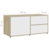 Hopkins TV Cabinet 80x34x36 cm Engineered Wood – White and Sonoma Oak