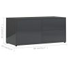 Hopkins TV Cabinet 80x34x36 cm Engineered Wood – High Gloss Grey