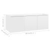 Prudhoe TV Cabinet 80x34x30 cm Engineered Wood – High Gloss White