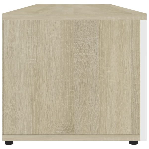 Cookstown TV Cabinet 120x34x30 cm Engineered Wood – White and Sonoma Oak