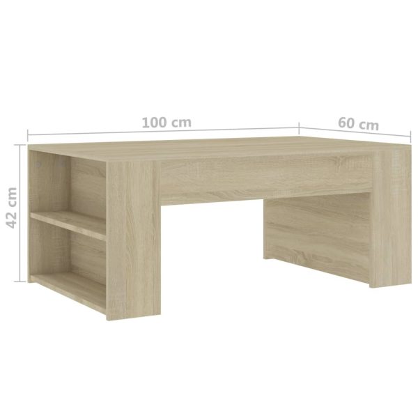 Coffee Table 100x60x42 cm Engineered Wood – Sonoma oak