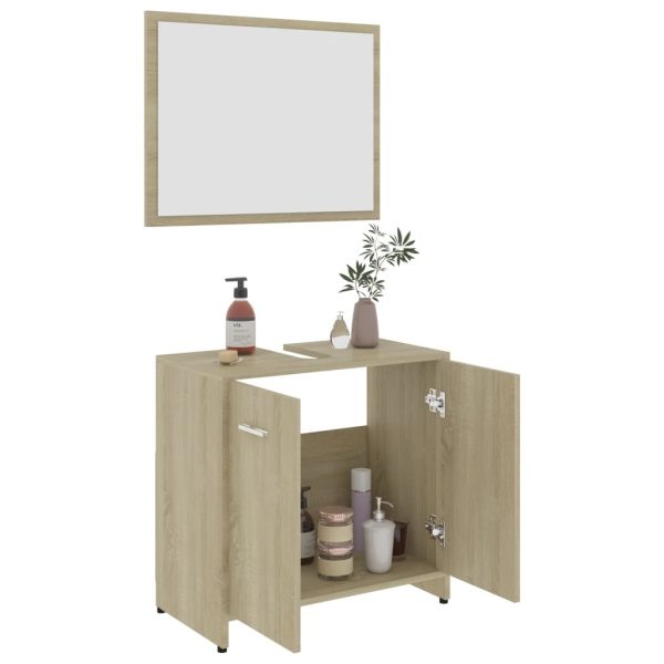 Bathroom Furniture Set Engineered Wood – Sonoma oak