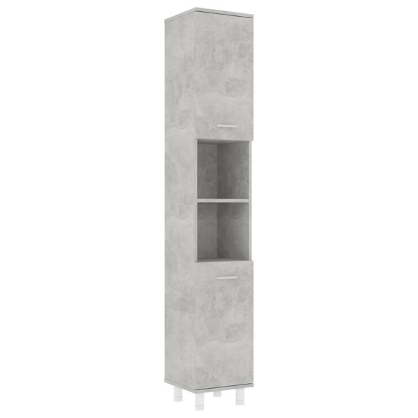 Bathroom Cabinet 30x30x179 cm Engineered Wood – Concrete Grey