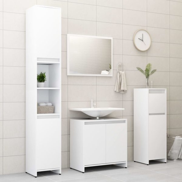 Bathroom Furniture Set Engineered Wood – White