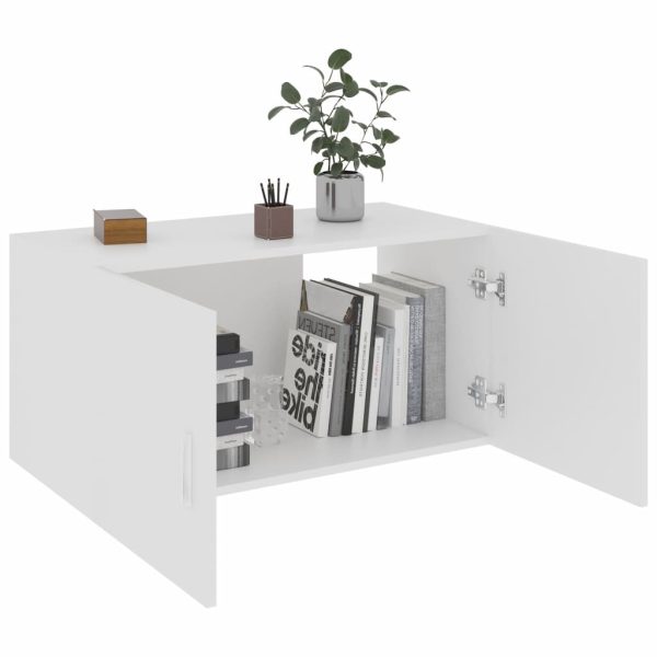 Wall Mounted Cabinet 80x39x40 cm Engineered Wood – White