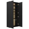 Shoe Cabinet 80x39x178 cm Engineered Wood – Black