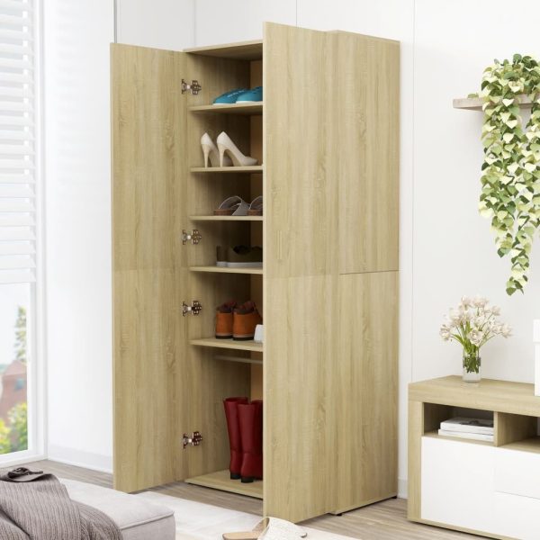 Shoe Cabinet 80x39x178 cm Engineered Wood – Sonoma oak