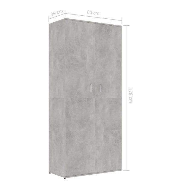 Shoe Cabinet 80x39x178 cm Engineered Wood – Concrete Grey