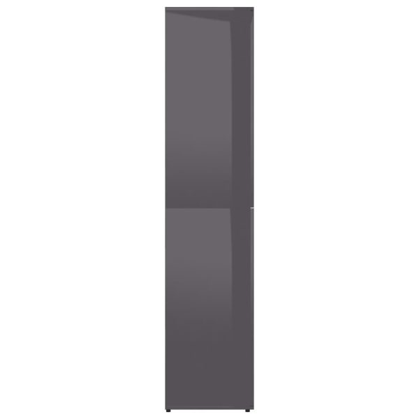 Shoe Cabinet 80x39x178 cm Engineered Wood – High Gloss Grey