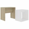 Coffee Table Set 48x30x45 cm Engineered Wood – White and Sonoma Oak