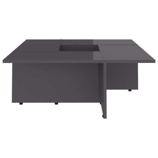 Coffee Table 79.5×79.5×30 cm Engineered Wood – High Gloss Grey