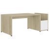 Coffee Table 90x45x35 cm Engineered Wood – White and Sonoma Oak