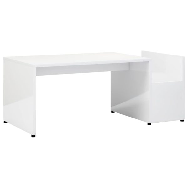 Coffee Table 90x45x35 cm Engineered Wood – High Gloss White