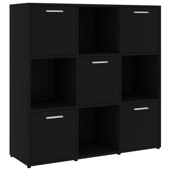 Book Cabinet 90x30x90 cm Engineered Wood – Black