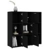 Book Cabinet 90x30x90 cm Engineered Wood – Black