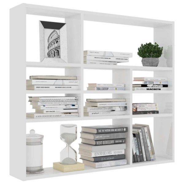 Wall Shelf 90x16x78 cm Engineered Wood – White