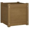 Garden Planter Honey Brown 40x40x40 cm Solid Pinewood