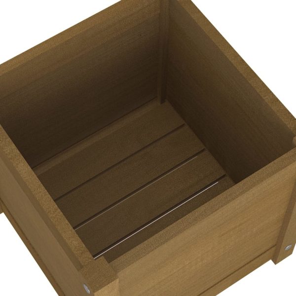 Garden Planter Honey Brown 40x40x40 cm Solid Pinewood