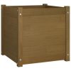 Garden Planter Honey Brown 50x50x50 cm Solid Pinewood