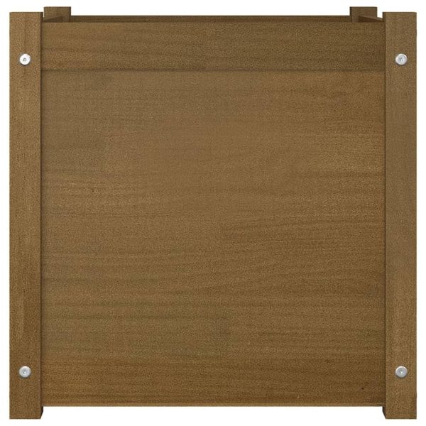 Garden Planter Honey Brown 50x50x50 cm Solid Pinewood