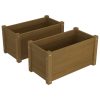 Garden Planters 2 pcs Honey Brown 60x31x31 cm Solid Pinewood