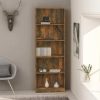 5-Tier Book Cabinet Engineered Wood – 60x24x175 cm, Smoked Oak