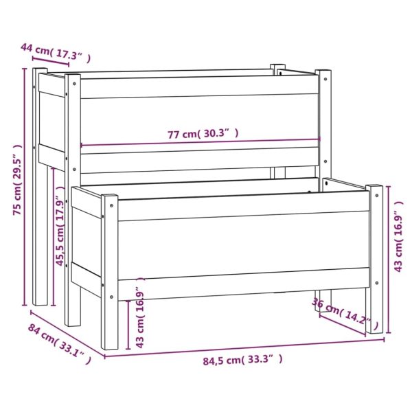 Planter 84.5x84x75 cm Solid Wood Pine