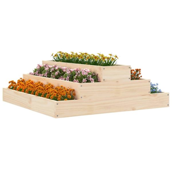 Planter 80x80x27 cm Solid Wood Pine