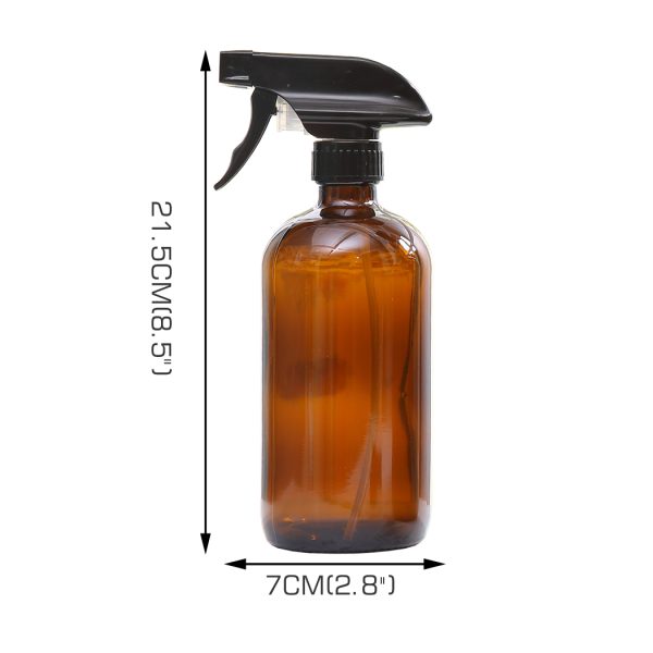 4x 500ml Amber Glass Spray Bottles Trigger Water Sprayer Aromatherapy Dispenser