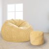 Bean Bag Chair Cover Home Game Seat Lazy Sofa Cover Large With Foot Stool