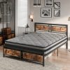 Metal Bed Frame Mattress Base Set Wood King Double Queen Pocket Spring HD Foam K