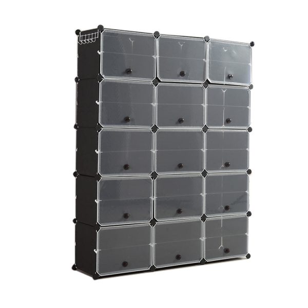 Cube Cabinet Shoe Storage Cabinet Organiser Shelf Stackable DIY 10 Tier 3 Column