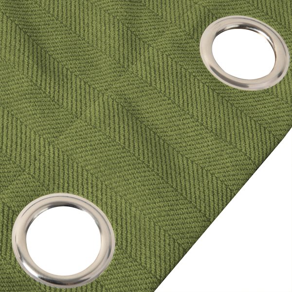 2XBlockout Curtains Chenille Blackout Draperies Eyelet Day132x250 Green