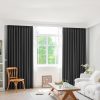 2XBlockout Curtains Chenille Blackout Draperies Eyelet Day 180×250 Grey