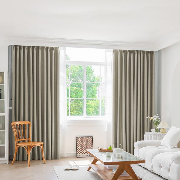 2XBlockout Curtains Chenille Blackout Draperies Eyelet Day 180×250 Coffee