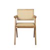 2x Dining Chair Solid Wood Rattan Armchair Wicker Accent Lounge Chairs