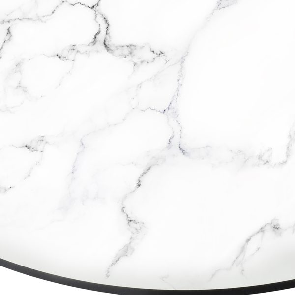 Dining Table Kitchen 6 Person Marble Tulip Round Metal Base 120cm