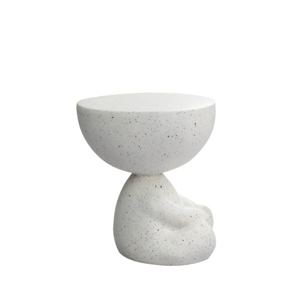 Side Table Terrazzo Coffee Tables  Human Shape Bed Sofa Concrete Beige