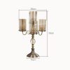 58cm 4-Slots Glass Candlestick Candle Holder Stand Pillar Glass/Iron Metal