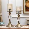 2X 38cm Glass Candle Holder Candle Stand Glass/Metal
