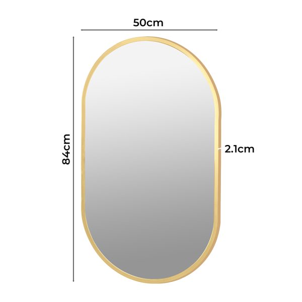Wall Mirror Bathroom Decor Vanity Haning Makeup Mirrors Frame Gold Oval