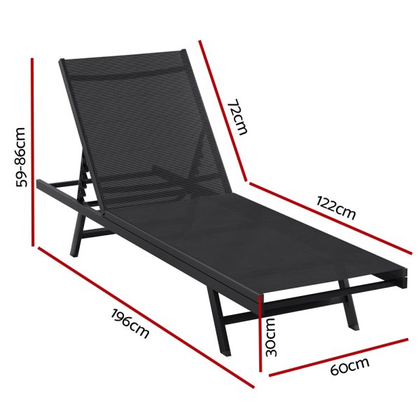 Sun Lounger Outdoor Lounge Setting Chair Adjustable Patio Furniture Pool