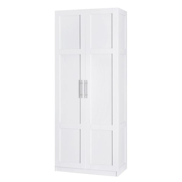 2 Door Wardrobe Bedroom Cupboard Closet Storage Cabinet Organiser White