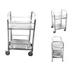 2 Tier 500x500x950 Stainless Steel Square Tube Drink Wine Food Utility Cart